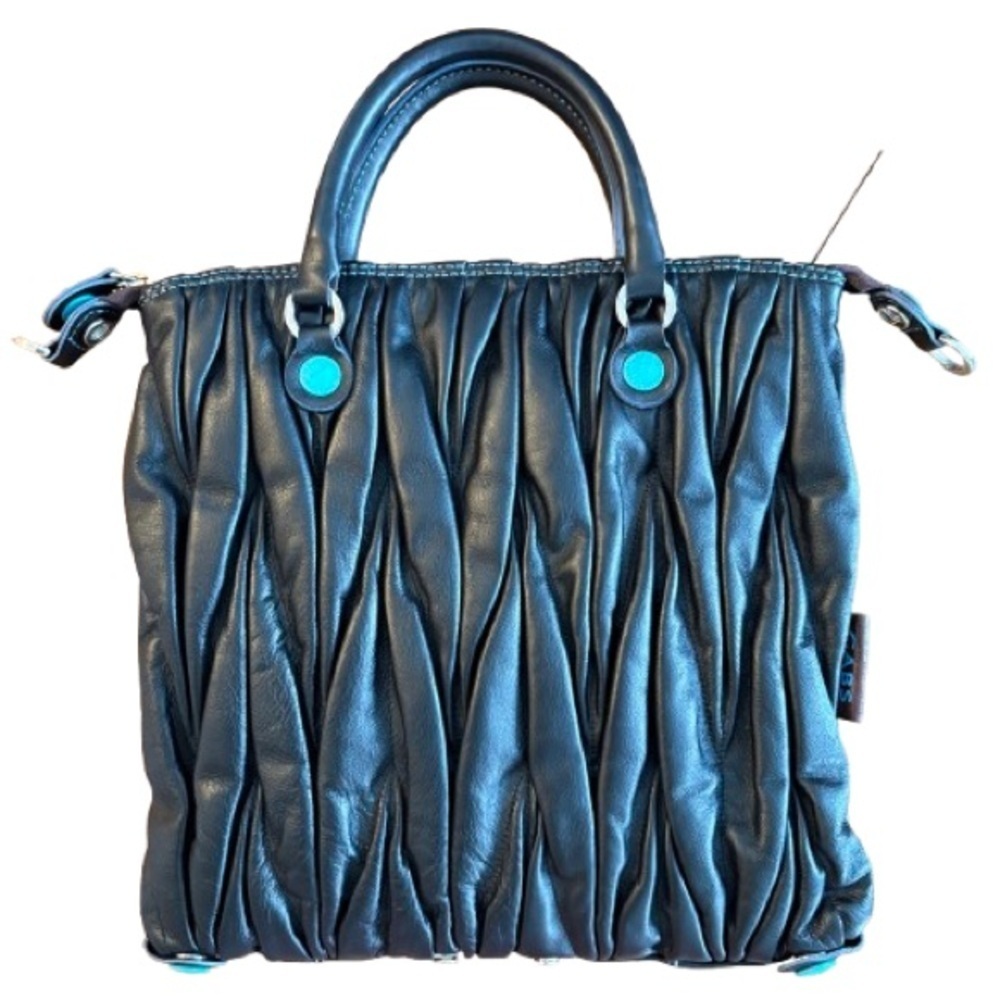 GABS Black Leather Tote Bag Made in Italy